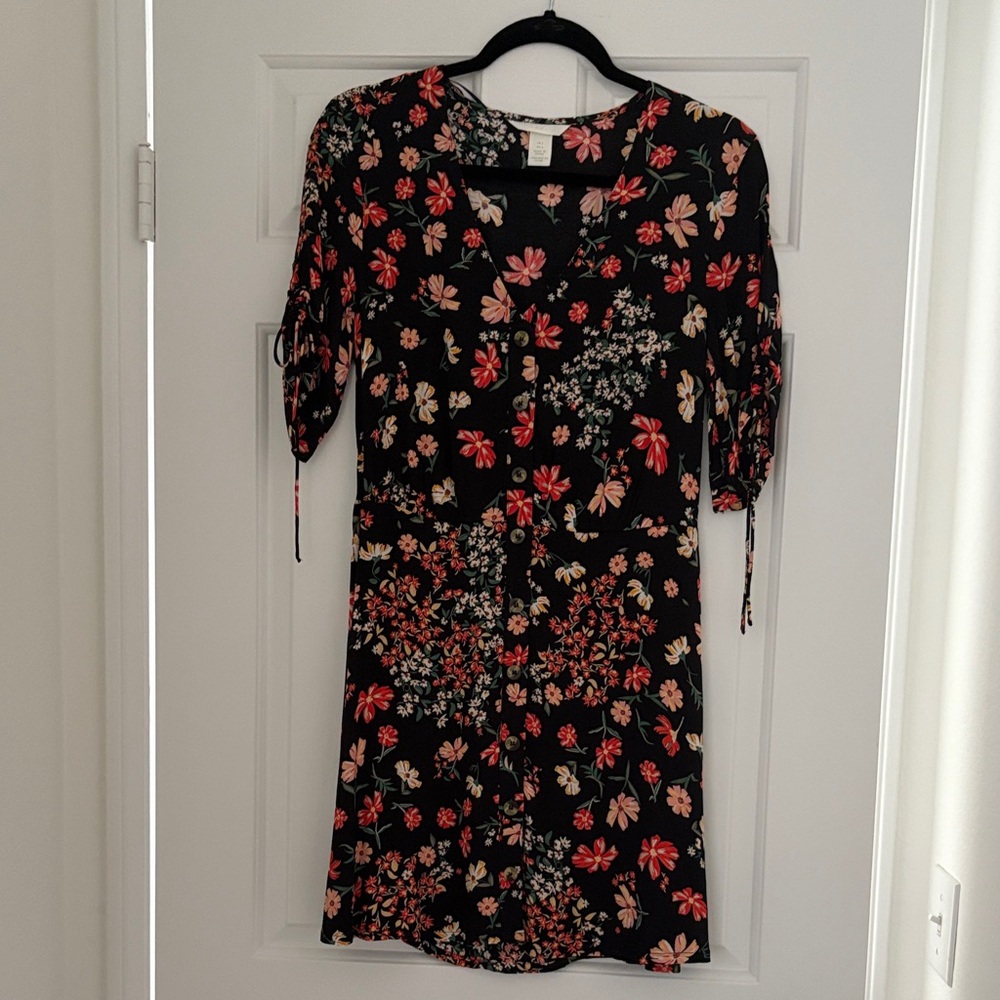 Floral Black Dress